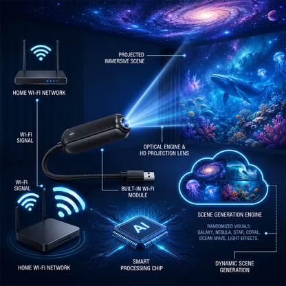 Topacme® 5D Galaxy Ocean Projector for Bedroom