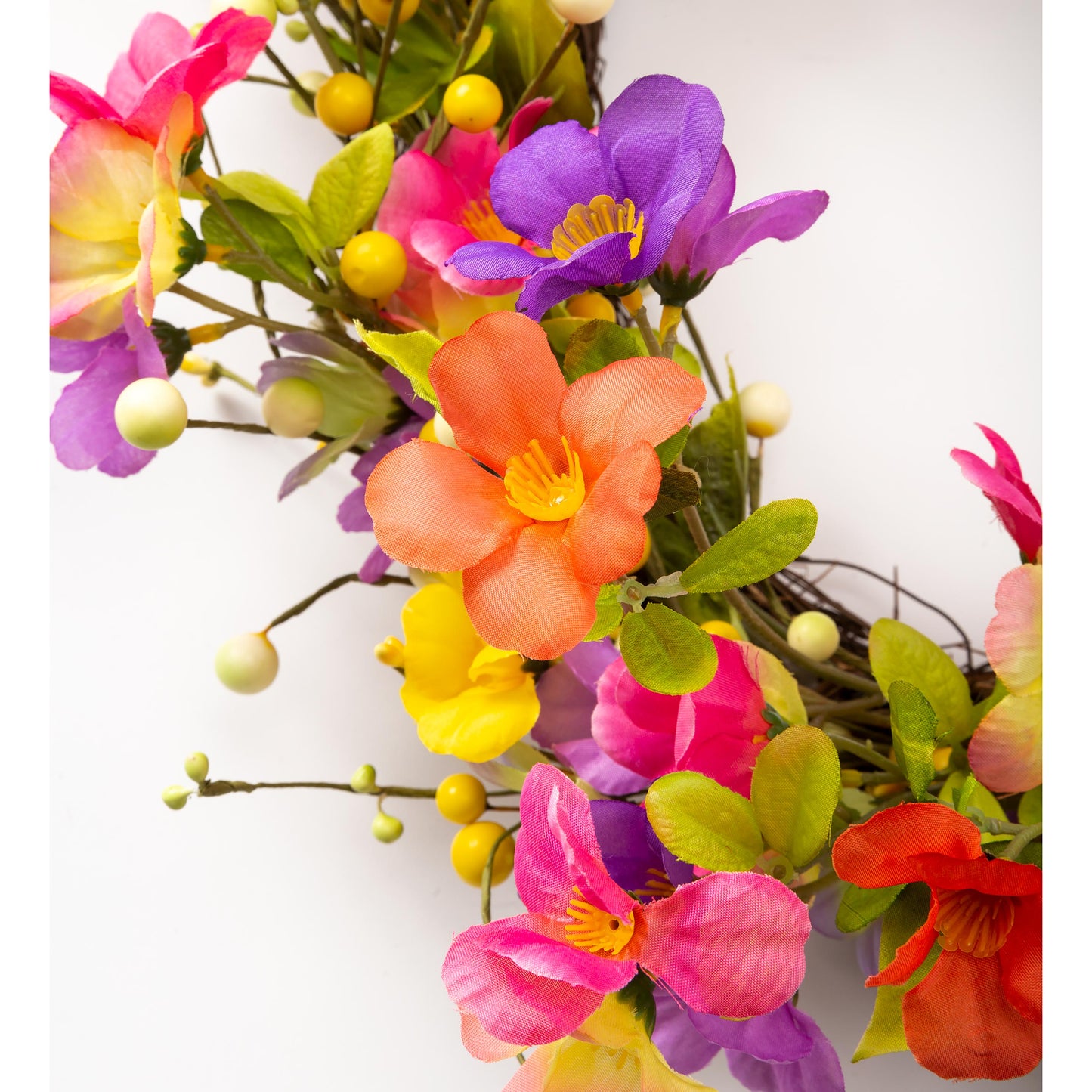 Floral Watercolor Wreath with Faux Pansies and Violets