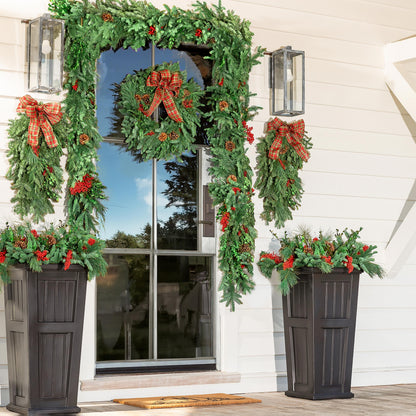 Holiday Woodland Evergreens 12'L Garland