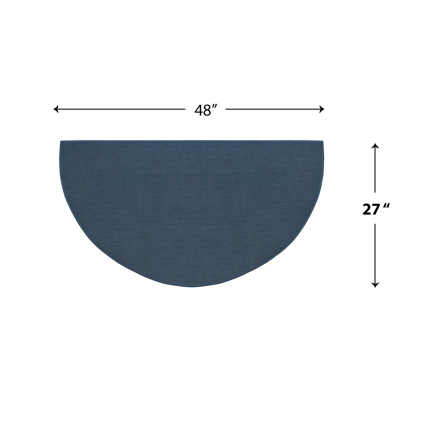 Flame Resistant Fiberglass Half Round Hearth Rug, 27" x 48"