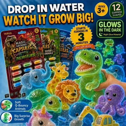 Save 50% by Ordering Today丨HUBUQ® Grow-in-Water Animal Capsules – Watch Them Expand Into Soft Animal Shapes 💧🦖
