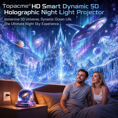 Topacme® Galaxy Night Light Projector – 360° Starry Sky & Ocean Wave Ambient Light for Bedroom Relaxation (Copy)