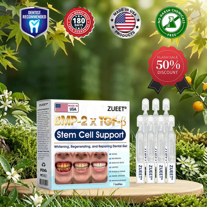 𝙕𝙐𝙀𝙀𝙏® BMP-2 x TGF-β (Stem Cell Support) Whitening, Regenerating, and Repairing Dental Gel - Results in 7 days