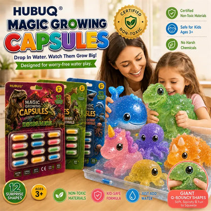 Save 50% by Ordering Today丨HUBUQ® Grow-in-Water Animal Capsules – Watch Them Expand Into Soft Animal Shapes 💧🦖