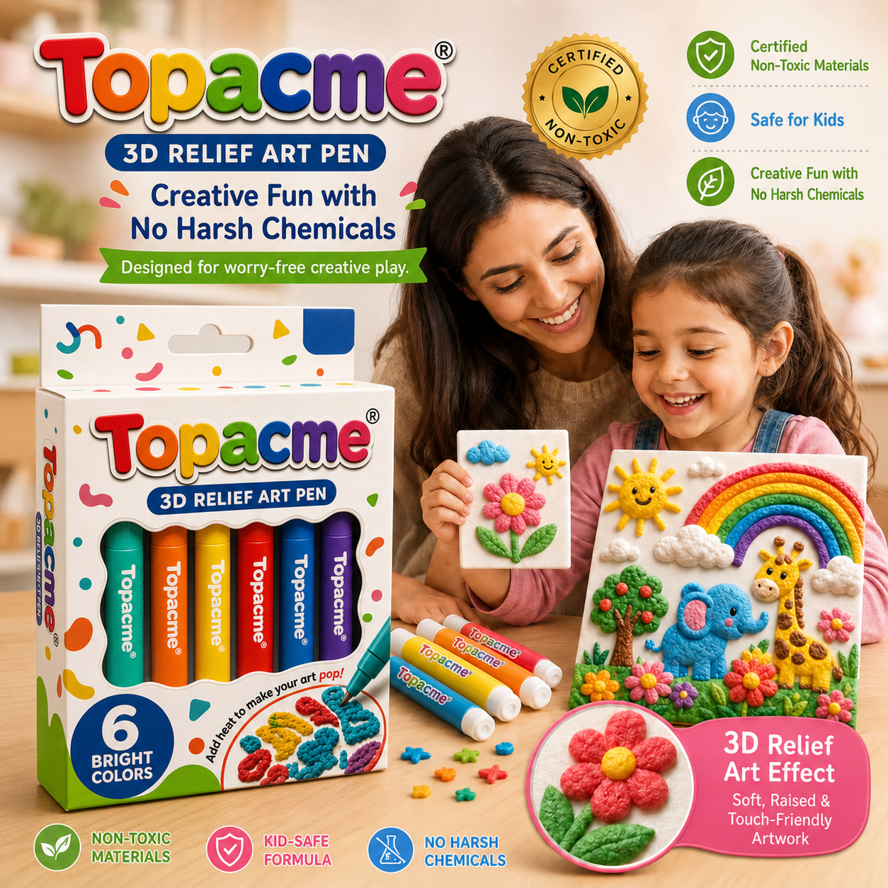 Save 50% by ordering today丨Topacme® 3D Relief Art Pen – Turn Flat Drawings Into Touchable 3D Art🪄