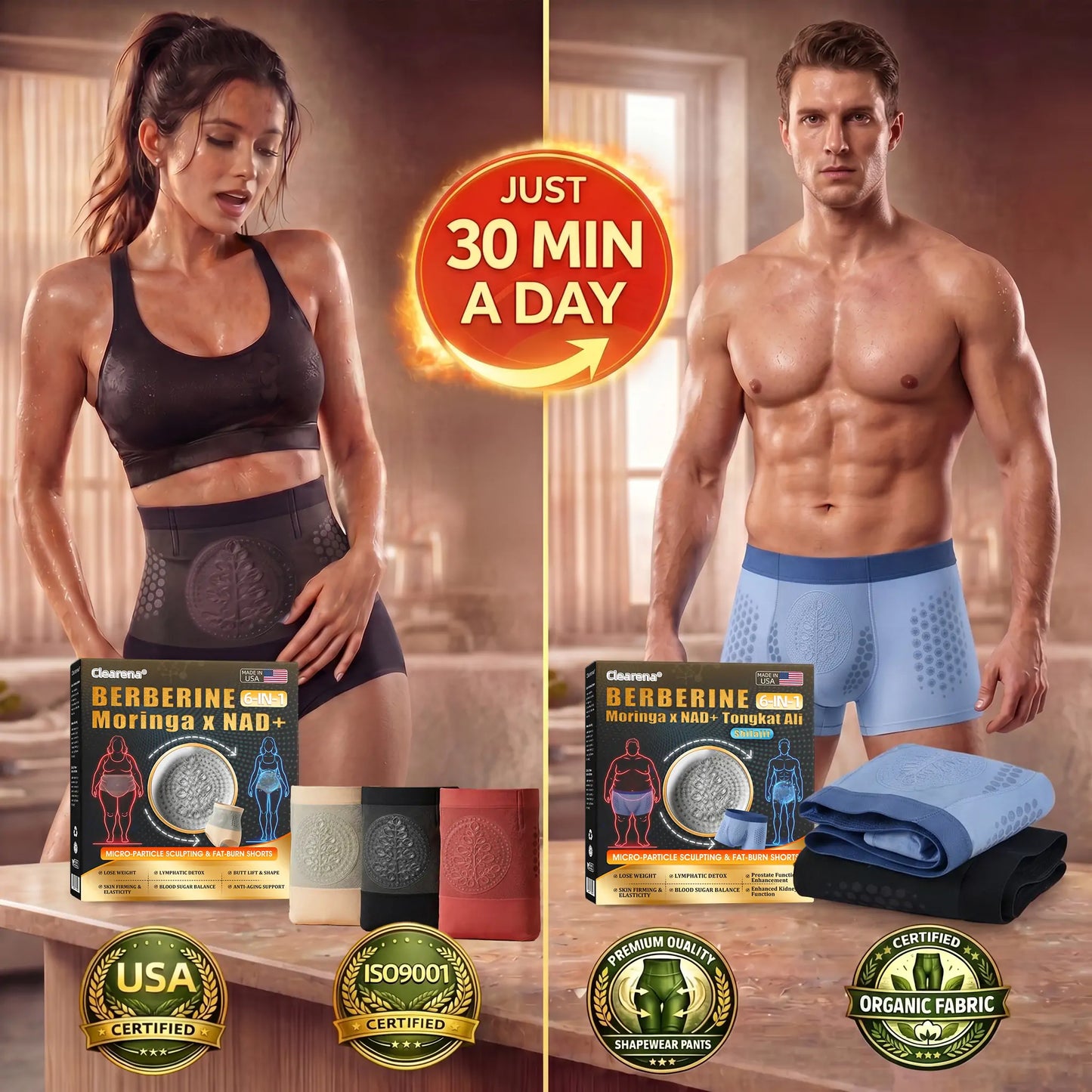 𝐎𝐟𝐟𝐢𝐜𝐢𝐚𝐥 𝐁𝐫𝐚𝐧𝐝 𝐒𝐭𝐨𝐫𝐞 🇺🇸| 𝐂𝐥𝐞𝐚𝐫𝐞𝐧𝐚® 𝟐𝟎𝟐𝟔 𝐌𝐨𝐫𝐢𝐧𝐠𝐚 x 𝐁𝐞𝐫𝐛𝐞𝐫𝐢𝐧𝐞 x 𝐍𝐀𝐃+ 𝟔-𝐈𝐧-𝟏 𝐌𝐢𝐜𝐫𝐨-𝐏𝐚𝐫𝐭𝐢𝐜𝐥𝐞 𝐒𝐜𝐮𝐥𝐩𝐭𝐢𝐧𝐠 & 𝐅𝐚𝐭-𝐁𝐮𝐫𝐧 𝐒𝐡𝐨𝐫𝐭𝐬 (Women + Men with Enhanced Male Vitality Blend) (Copy)