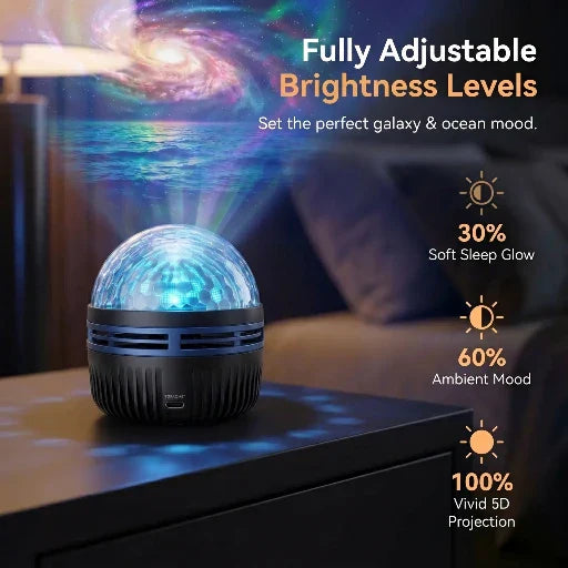 Topacme® Galaxy Projector – 360° Starry Night & Ocean Wave Mood Light for Bedroom & Home Relaxation