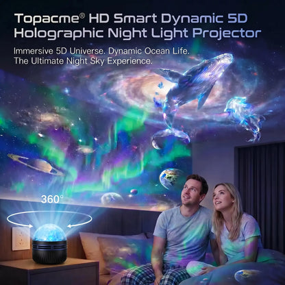 Topacme® Galaxy Projector – 360° Starry Night & Ocean Wave Mood Light for Bedroom & Home Relaxation