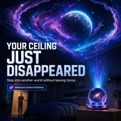 Topacme® Galaxy Night Light Projector – 360° Starry Sky & Ocean Wave Ambient Light for Bedroom Relaxation
