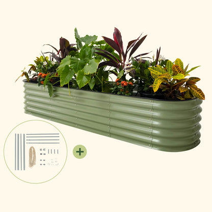 2.0' x 8.0' Classic Garden Bed with Metal Frame String Trellis