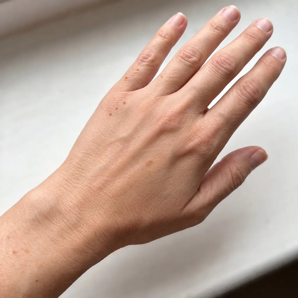 Back of hand after, company-supplied comparison